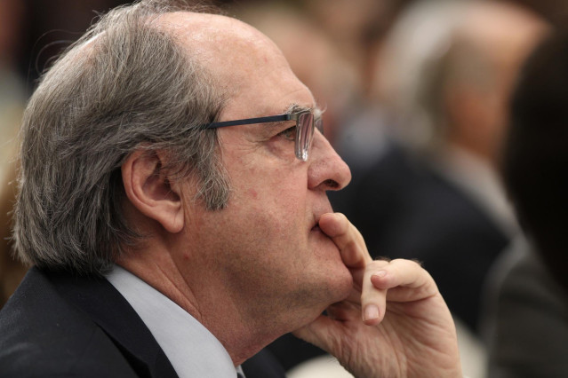 El portavoz socialista en la Asamblea de Madrid, Ángel Gabilondo, durante un desayuno informativo de Europa Press en el que han participado la presidenta de la Comunidad de Madrid, Isabel Díaz Ayuso y el vicepresidente de la Comunidad de Madrid, Ignacio A