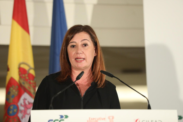 La presidenta del Gobierno de Islas Baleares, Francina Armengol, durante su intervención en un desayuno informativo de Executive Forum, en Madrid (España), a 21 de enero de 2020.