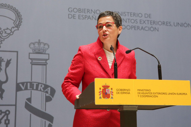 La ministra de Asuntos Exteriores, Unión Europa y Cooperación, Arancha González Laya, durante su acto de toma de posesión