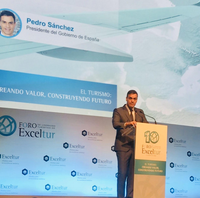 Pedro Sánchez, presidente del Gobierno en el 10 Foro Exceltur