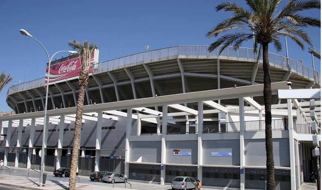 Exteriores del estadio del Mu00e1laga CF