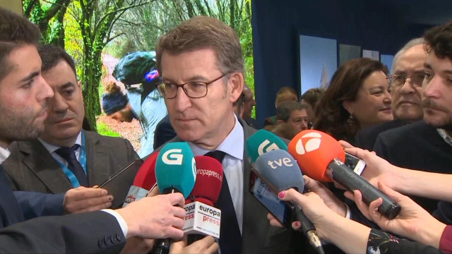 El presidente de la Xunta de Galicia, Alberto Nuñez Feijóo, durante su visita en Fitur.