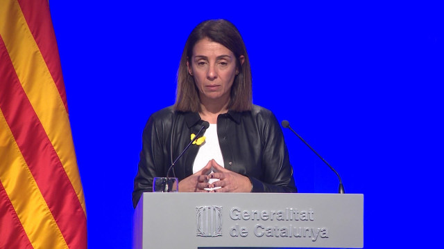 La portavoz del Govern, Meritxell Budó, durante la rueda de prensa.