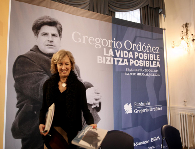 La viuda de Gregorio Ordóñez y presidenta de la 'Fundación Gregorio Ordóñez Fenollar',  Ana Iribar, e
