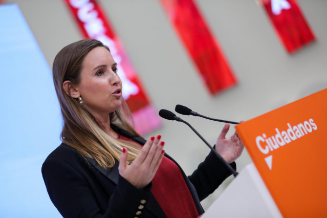 La portavoz de la gestora de Ciudadanos, Melisa Rodríguez, ofrece una rueda de prensa tras la reunión de la Comisión Gestora de Ciudadanos en la sede nacional del partido, en Madrid a 20 de enero de 2020.