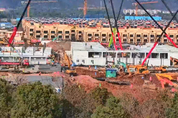La construcción del hospital de Wuhan en tiempo récord