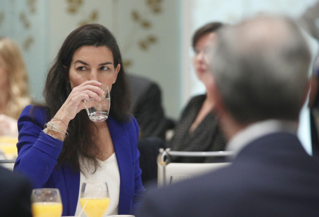 La portavoz de VOX, en la Asamblea de Madrid, Rocío Monasterio, en el encuentro Informativo 'España - Reino Unido: un reto global de futuro' organizado por Europa Press, en Madrid (España), a 31 de enero de 2020.