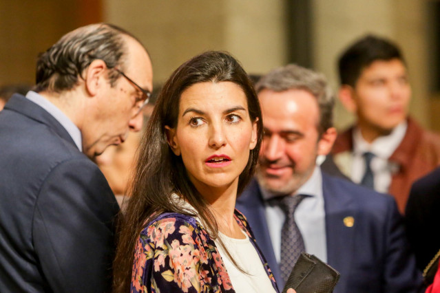 La portavoz del Grupo Vox en la Asamblea de Madrid, Rocio Monasterio, en el acto donde el presidente de la Asamblea Nacional Venezolana, Juan Guaidó, ha recibido la Medalla Internacional de la Comunidad de Madrid, en Madrid a 25 de enero de 2020