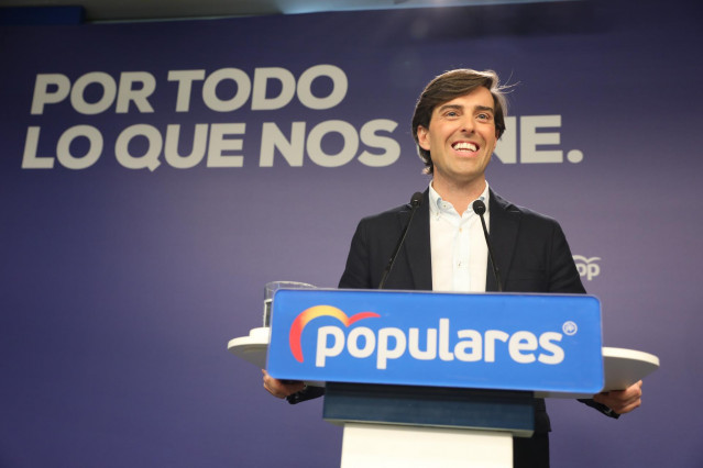 El vicesecretario de Comunicación del Partido Popular, Pablo Montesinos, ofrece una rueda de prensa en la sede del partido, en Madrid a 14 de enero de 2020.