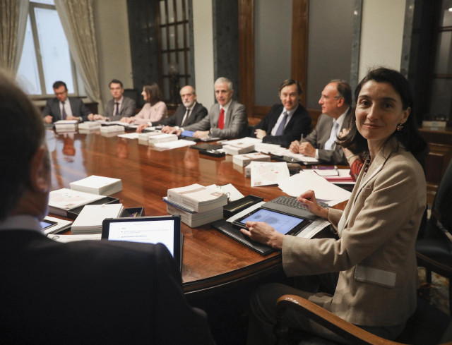 La presidenta del Senado, Pilar Llop, durante una reunión de la Junta de Portavoces.