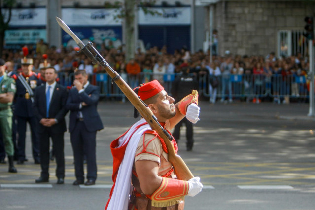 Militares participantes en el desfile del Día de la Fiesta Nacional, en Madrid (España) a 12 de octubre de 2019.