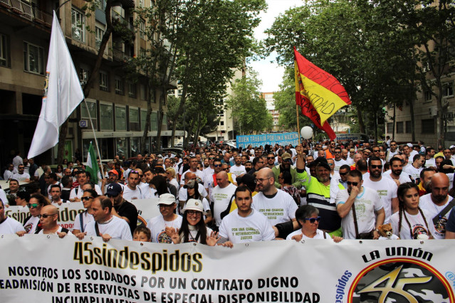 Manifestación de militares en Madrid en 2018
