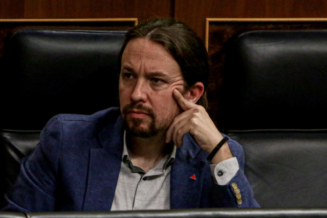 El vicepresidente segundo y ministro de Derechos Sociales y Agenda 2030, Pablo Iglesias, durante la primera sesión ordinaria del pleno en el Congreso de los Diputados en la XIV Legislatura tras la constitución del Gobierno de coalición del PSOE y Unidas P