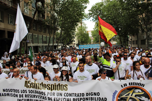 Manifestación de militares en Madrid en 2018