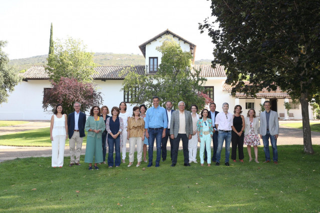 Reunión de Pedro Sánchez con sus ministros en Quintos de Mora en la primera legislatura, en agosto de 2018