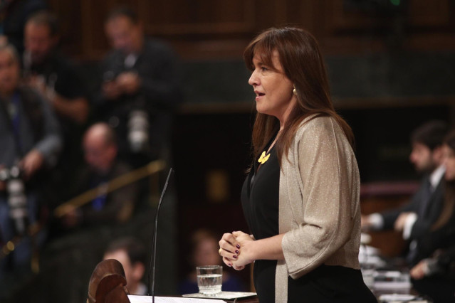 La portavoz parlamentaria de Junst per Catalunya (JxCat), Laura Borràs, interviene en la tribunal del Congreso