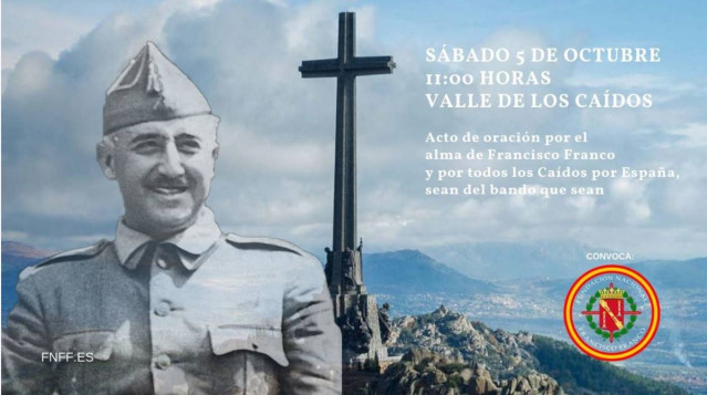 Fundación Francisco Franco convoca el sábado un acto de oración por el 