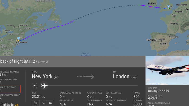 El vuelo BA112 habru00eda alcanzado una velocidad mu00e1xima de 1327 km por hora