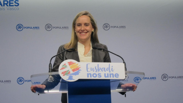 La secretaria general del PP vasco, Amaya Fernández, en rueda de prensa en Bilbao