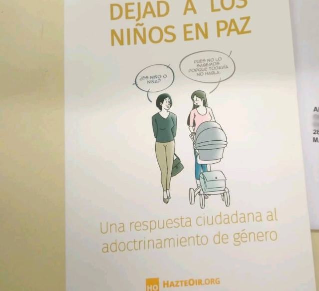 Imagen de recurso de un folleto de la campaña impulsada por HazteOir.