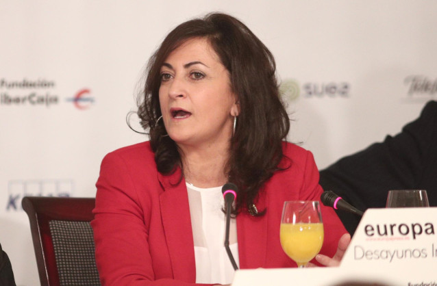 La presidenta de la Comunidad de La Rioja, Concha Andreu, durante un desayuno informativo de Europa Press, en Madrid (España), a 13 de febrero de 2020.