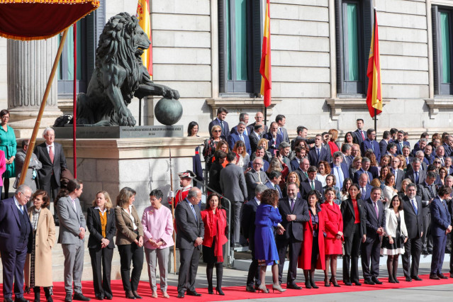 Los miembros del Gobierno durante la Solemne Sesión de Apertura de la XIV Legislatura en el Congreso