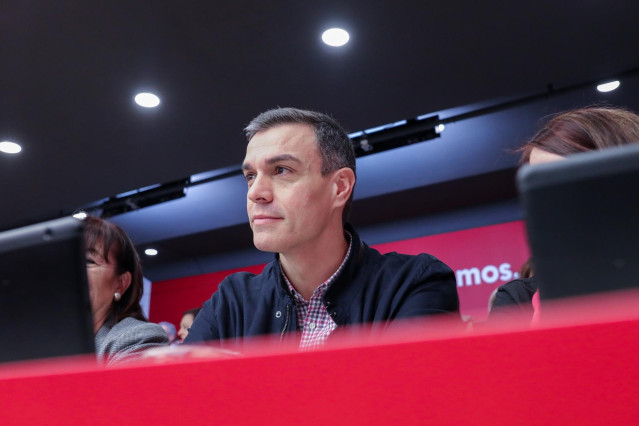 El presidente del Gobierno, Pedro Sánchez, durante la reunión del Comité Federal