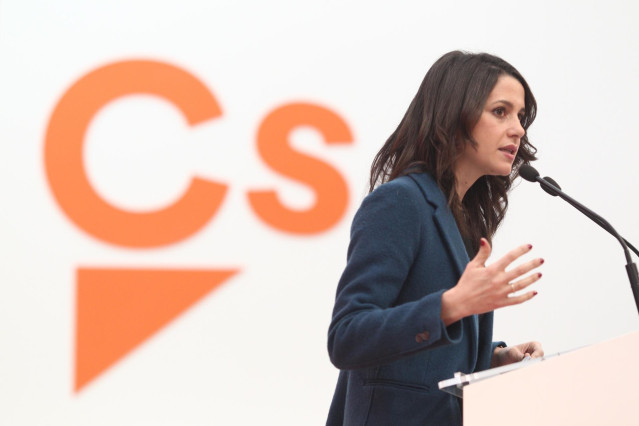Rueda de prensa de Inés Arrimadas en la sede de Ciudadanos