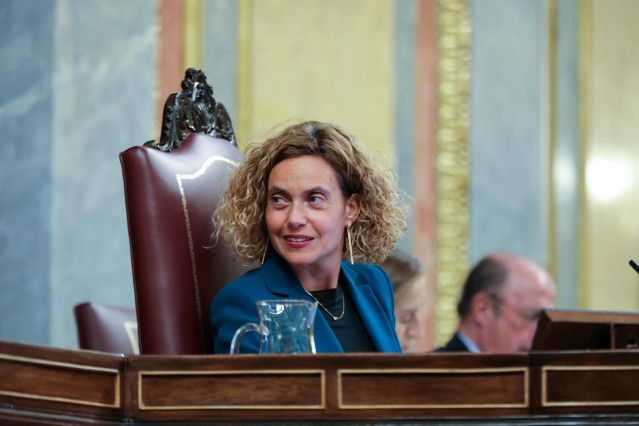 La presidenta del Congreso de los Diputados, Meritxell Batet, en su escaño