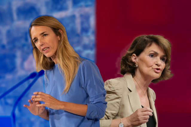 La portavoz del PP en el Congreso de los Diputados, Cayetana Álvarez de Toledo, y la vicepresidenta primera , Carmen Calvo