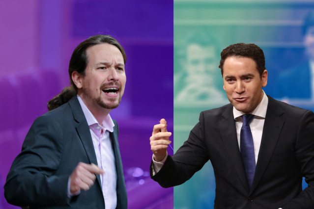 El vicepresidente segundo y ministro de Derechos Sociales y Agenda 2030, Pablo Iglesias, y el secretario general del PP, Teodoro García Egea.