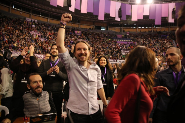 Pablo Iglesias durante el Congreso de Vistalegre