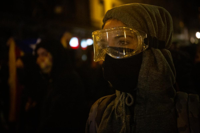 Disturbios tras la manifestación en Barcelona en rechazo a la sentencia del 1-O y para pedir la libertad de los presos a 26 de octubre de 2019