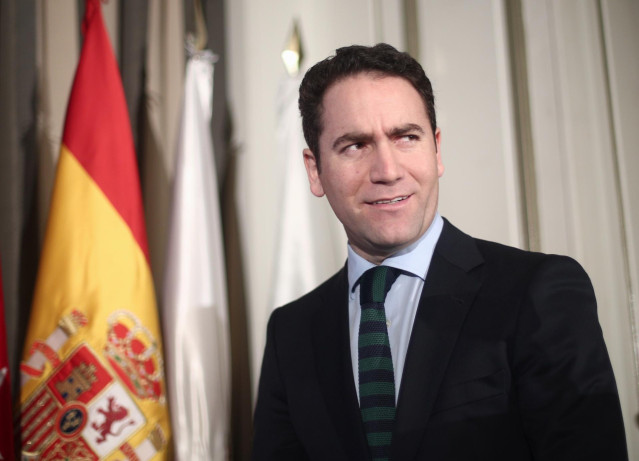 El secretario general del PP, Teodoro García Egea, durante la conferencia coloquio 'Agenda Urbana 2030 Foro de la nueva ciudad', organizado por Nueva Economía Fórum, en Madrid (España), a 18 de febrero de 2020.