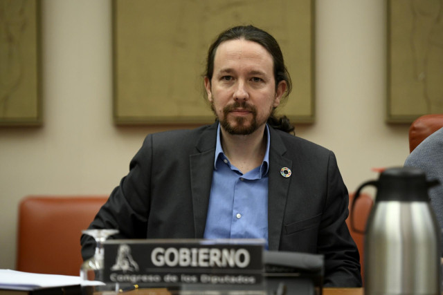 El vicepresidente segundo y ministro de Derechos Sociales y Agenda 2030, Pablo Iglesias interviene por primera vez en la Comisión de Derechos Sociales y Políticas Integrales de la Discapacidad en el Congreso de los Diputados, en Madrid (España), a 13 de f