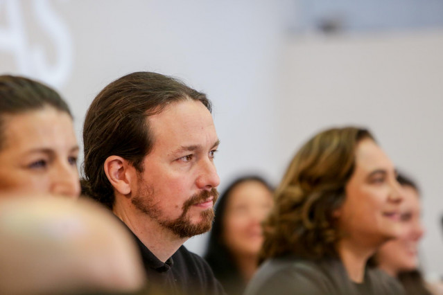 El vicepresidente segundo del Gobierno de España y ministro de Derechos Sociales y Agenda 2030, Pablo Iglesias, durante el encuentro confederal de Unidas Podemos celebrado en la Fundación Diario Madrid, a 22 de febrero de 2020.