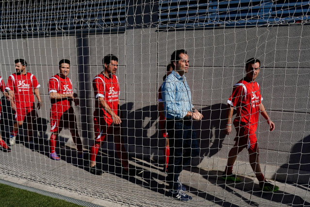 El vicepresidente de la Comunidad de Madrid, Ignacio Aguado, en un partido amistoso de fútbol.
