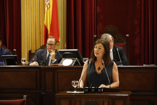 Francina Armengol, durante su discurso de investidura en junio.