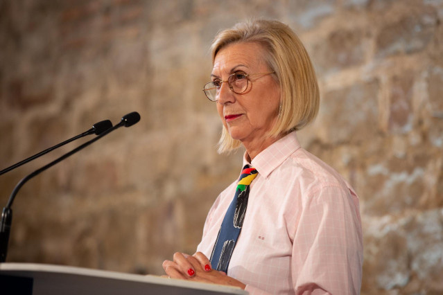 La fundadora de UPyD, Rosa Díez durante su intervención en el acto de campaña del Partido Popular en el Museo de Historia de Barcelona (España), a 6 de noviembre de 2019.