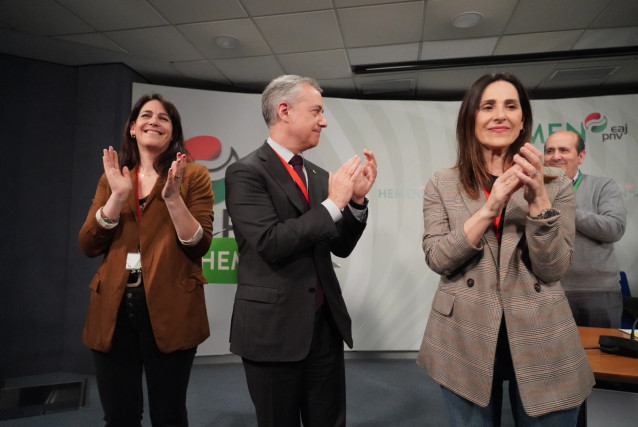 El lehendakari del Gobierno Vasco, Iñigo Urkullu, durante la presentación de las listas de los candidatos del EAJ-PNV a las elecciones vascas del próximo 5 de abril, en Bilbao/País Vasco (España) a 24 de febrero de 2020.