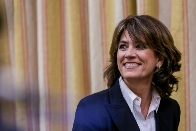 La exministra de Justicia y fiscal Dolores Delgado, a su llegada a la Comisión de Justicia del Congreso de los Diputados para comparecer en relación con su propuesta de nombramiento como Fiscal General del Estado, en Madrid (España) a 20 de febrero de 202
