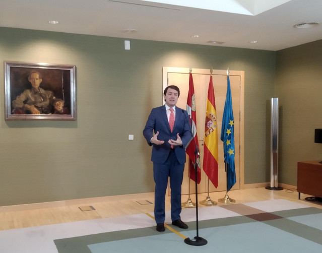 El presidente de la Junta, Alfonso Fernández Mañueco, en el acto del 37 aniversario del Estatuto de Autonomía
