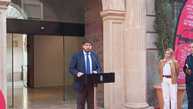 El presidente del Gobierno regional, Fernando López Miras