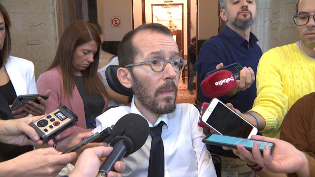 El portavoz de Unidas Podemos en el Congreso, Pablo Echenique, tras la Junta de Portavoces.
