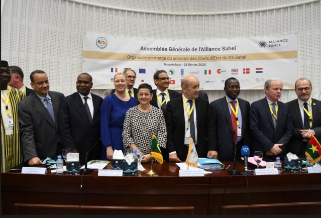 La ministra de Asuntos Exteriores, UE y Cooperación, Arancha González Laya, durante la I Asamblea General de la Alianza Sahel