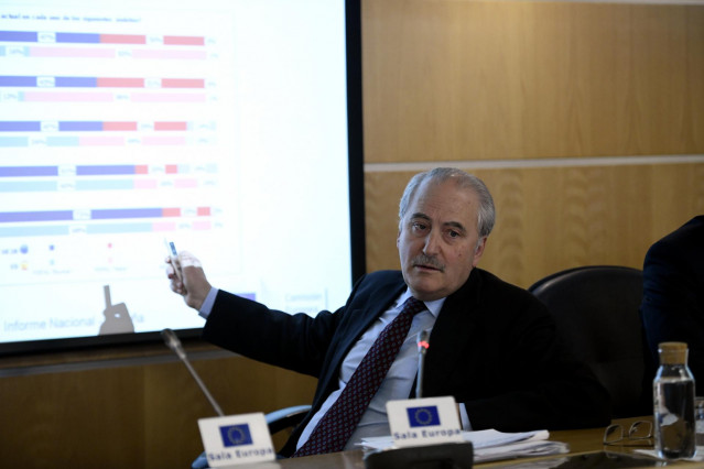 El director de la Representación de la Comisión Europea en España, Francisco Fonseca presenta los resultados del Eurobarómetro en la Sede de las Instituciones Europeas en Madrid (España), a 28 de febrero 2020.