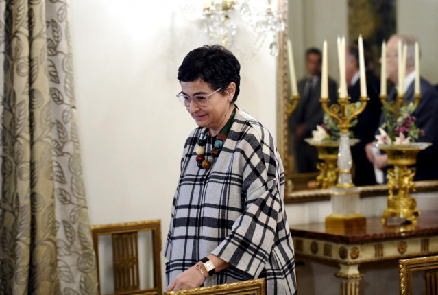 La ministra de Asuntos Exteriores, Unión Europea y Cooperación, Arancha González Laya, llega a su encuentro con las autoridades Locales y Autonómicas con competencias en el Campo de Gibraltar, en Madrid (España), a 21 de febrero de 2020.