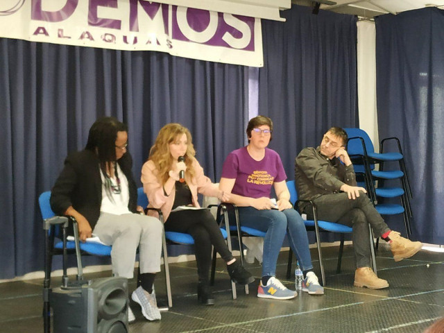 Rita Bosaho, María Teresa Pérez, Pilar Lima y Juan Carlos Monedero en Alaquàs