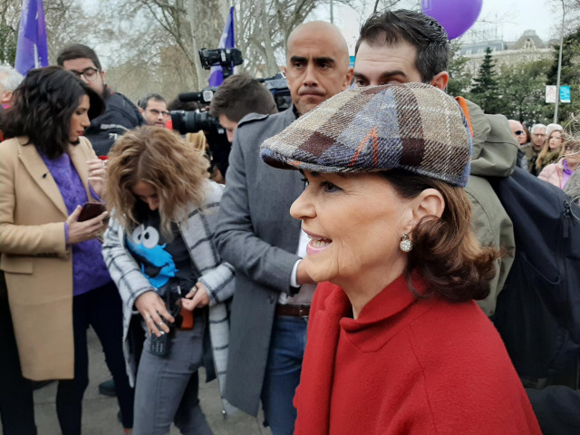 Carmen Calvo en la manifestación del 8M