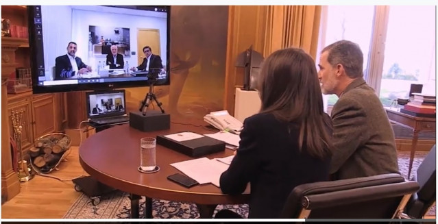 Videoconferencia de los Reyes con el presidente de Mercadona, Juan Roig